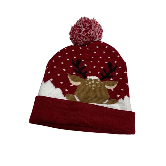 Christmas Beanie Hat “Oh Deer” Light Up Hat Unisex Adult - Picture 5 of 9